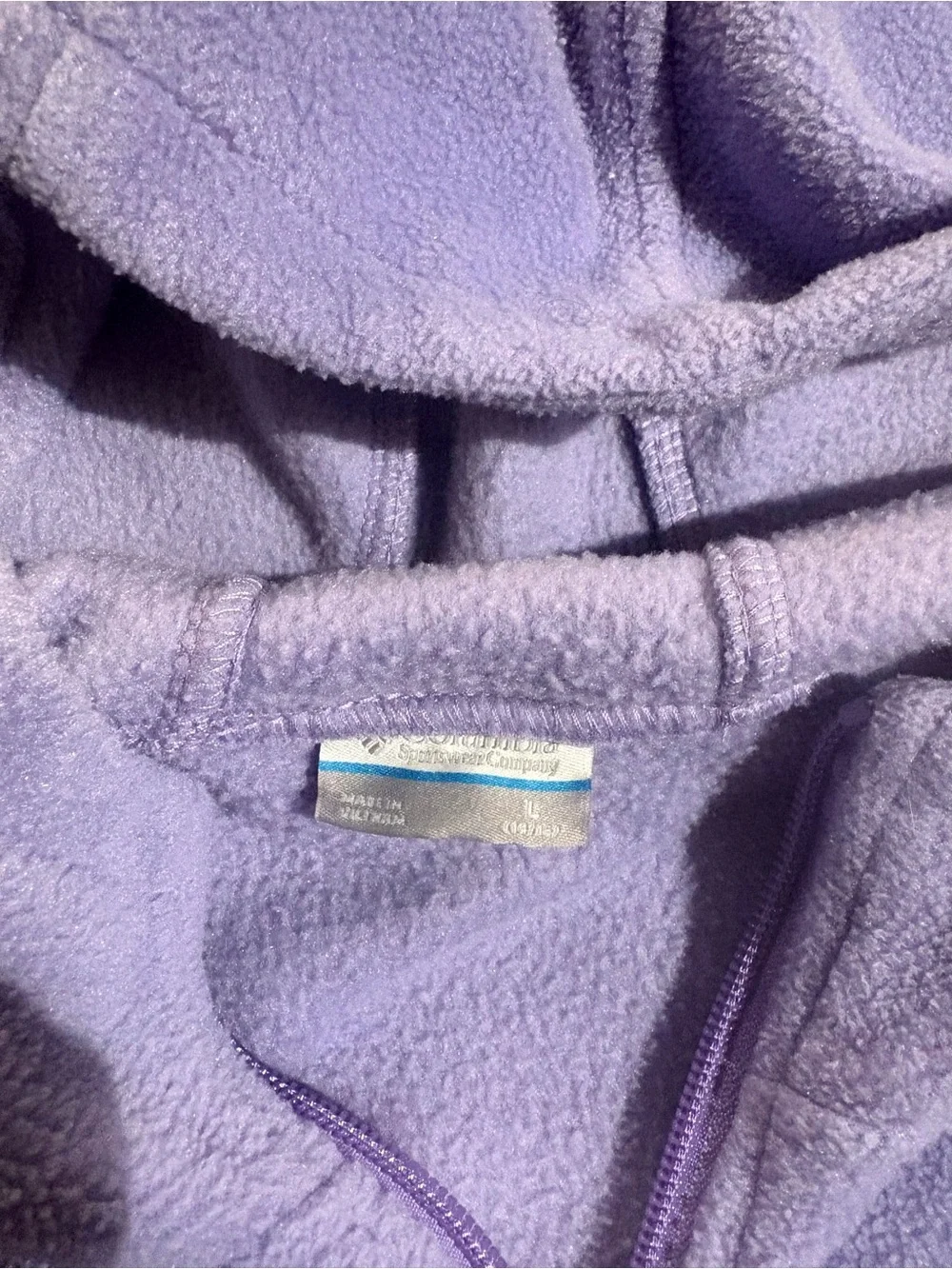 Columbia Girls Fleece Jacket Zip Up Purple Large L 14/16